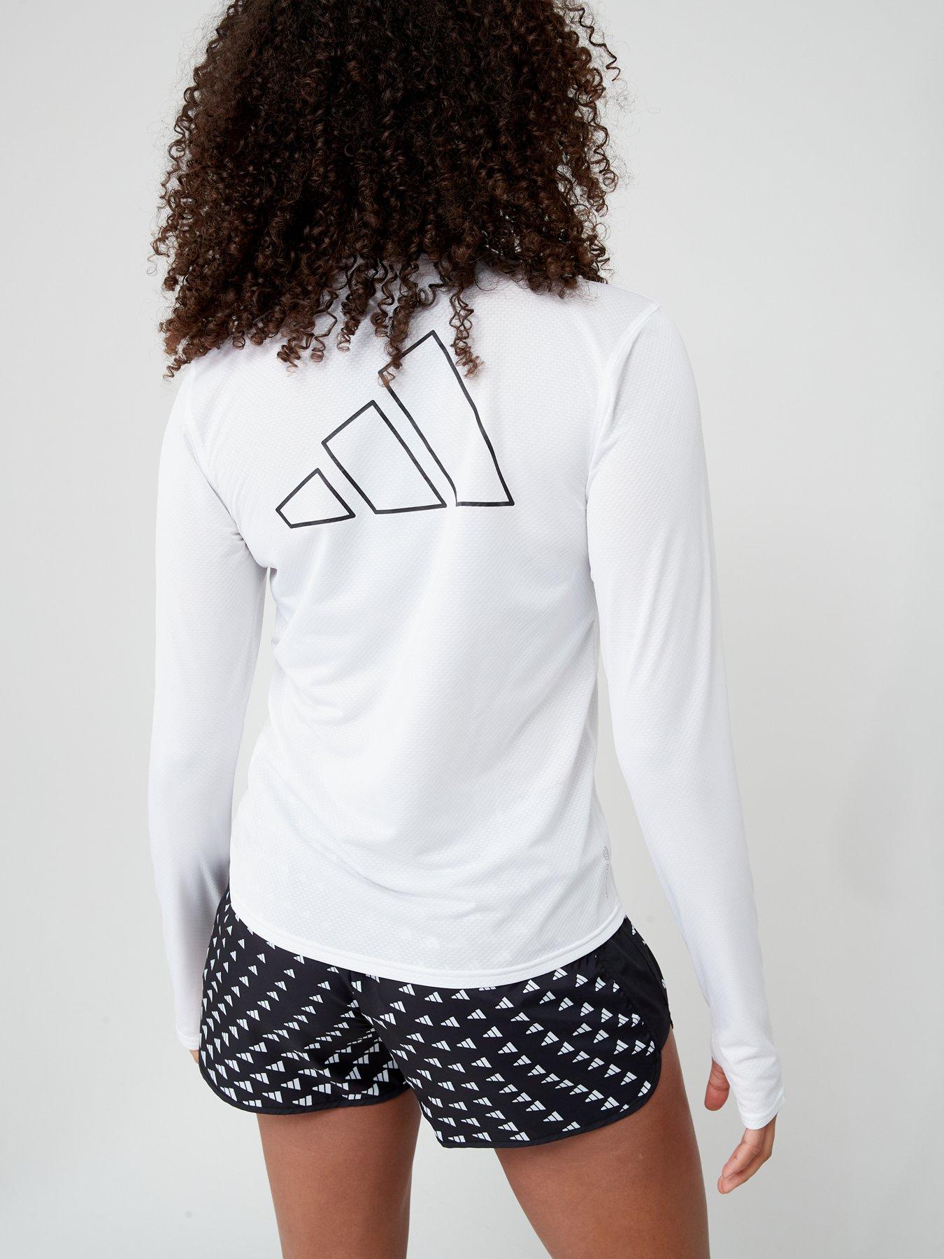 adidas white long sleeve crop top