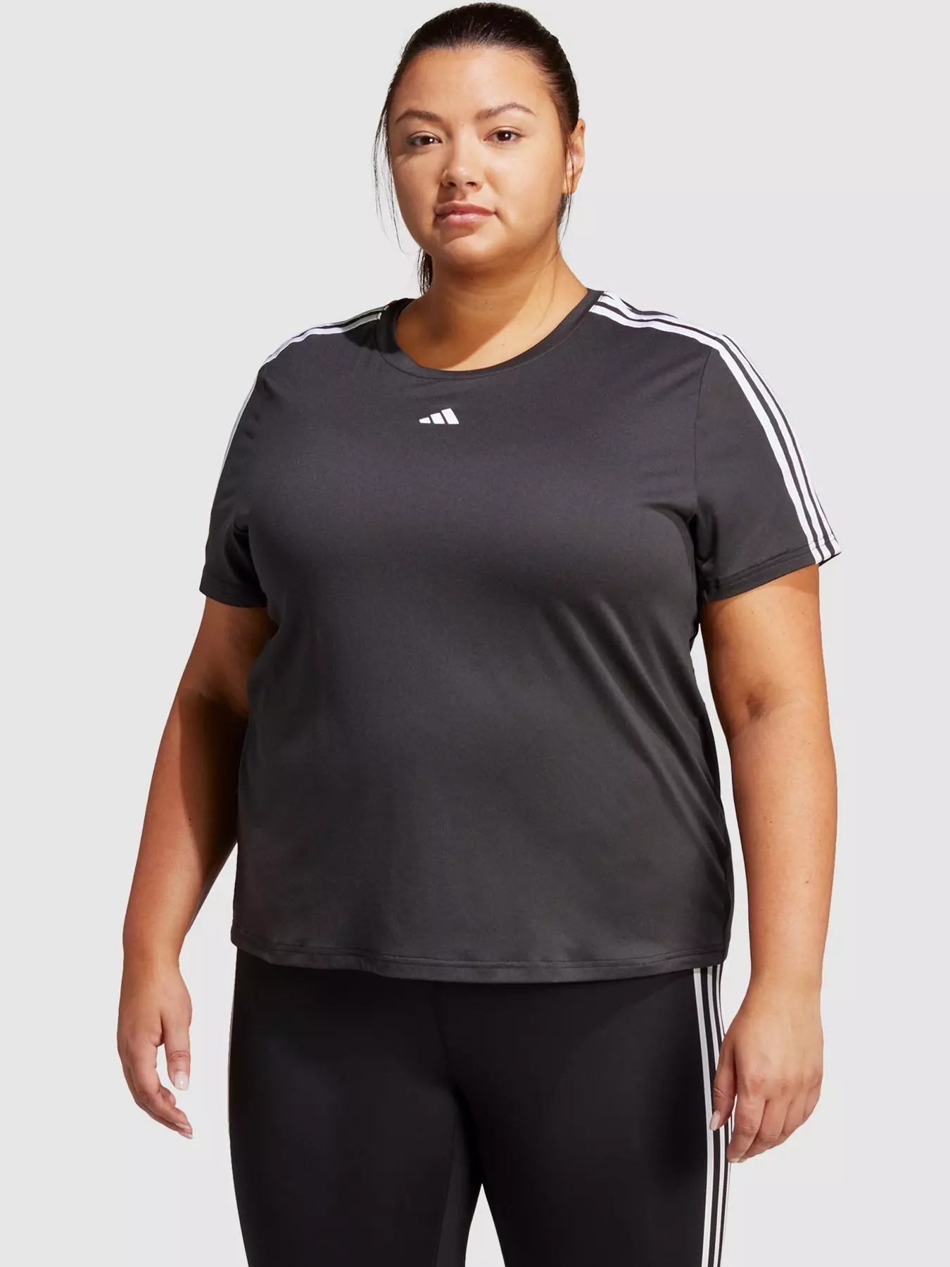 adidas Ladies' 3-Stripe Tight with Mesh, Black, Size Women's Large