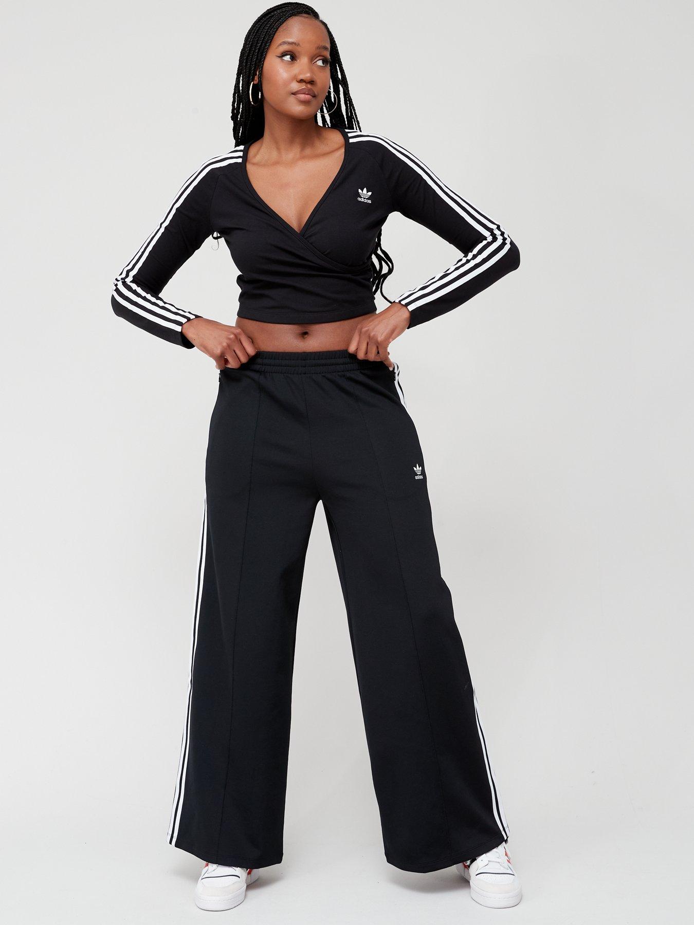 adidas Adicolor Classics Crop Long Sleeve Tee - Black, Women's Lifestyle