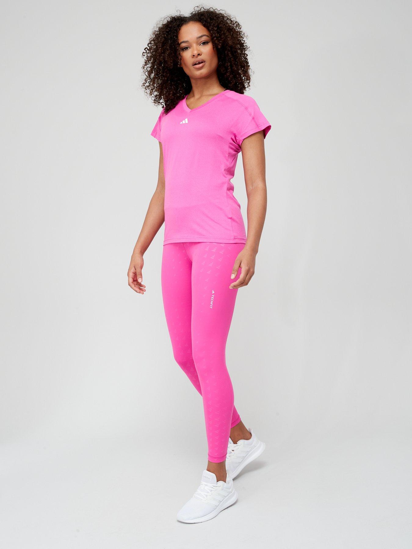 adidas Tech-Fit 3 Stripe 7/8 Tights - Pink