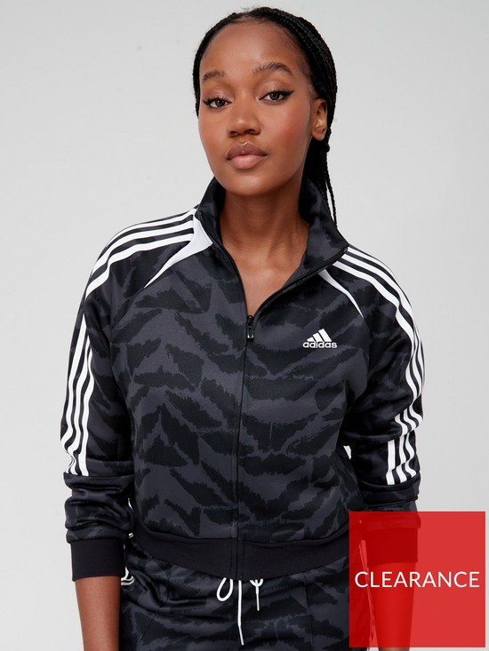 front image of adidas-sportswear-tiro-printed-track-top-black