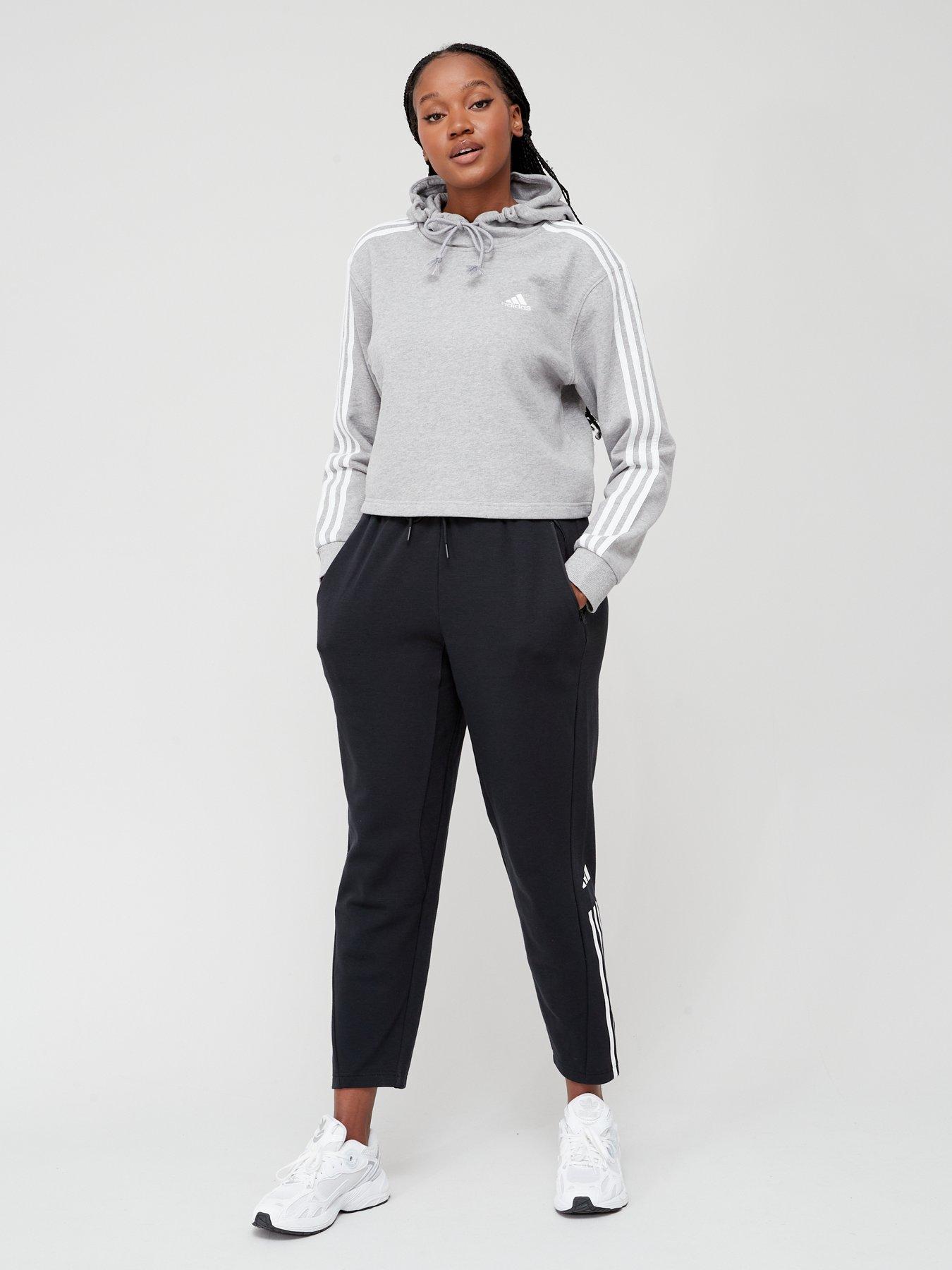 Essentials 3-Stripes French Terry Crop Hoodie