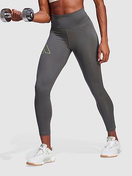 adidas hyperbright optime 7/8 leggings - grey, grey, size m, women