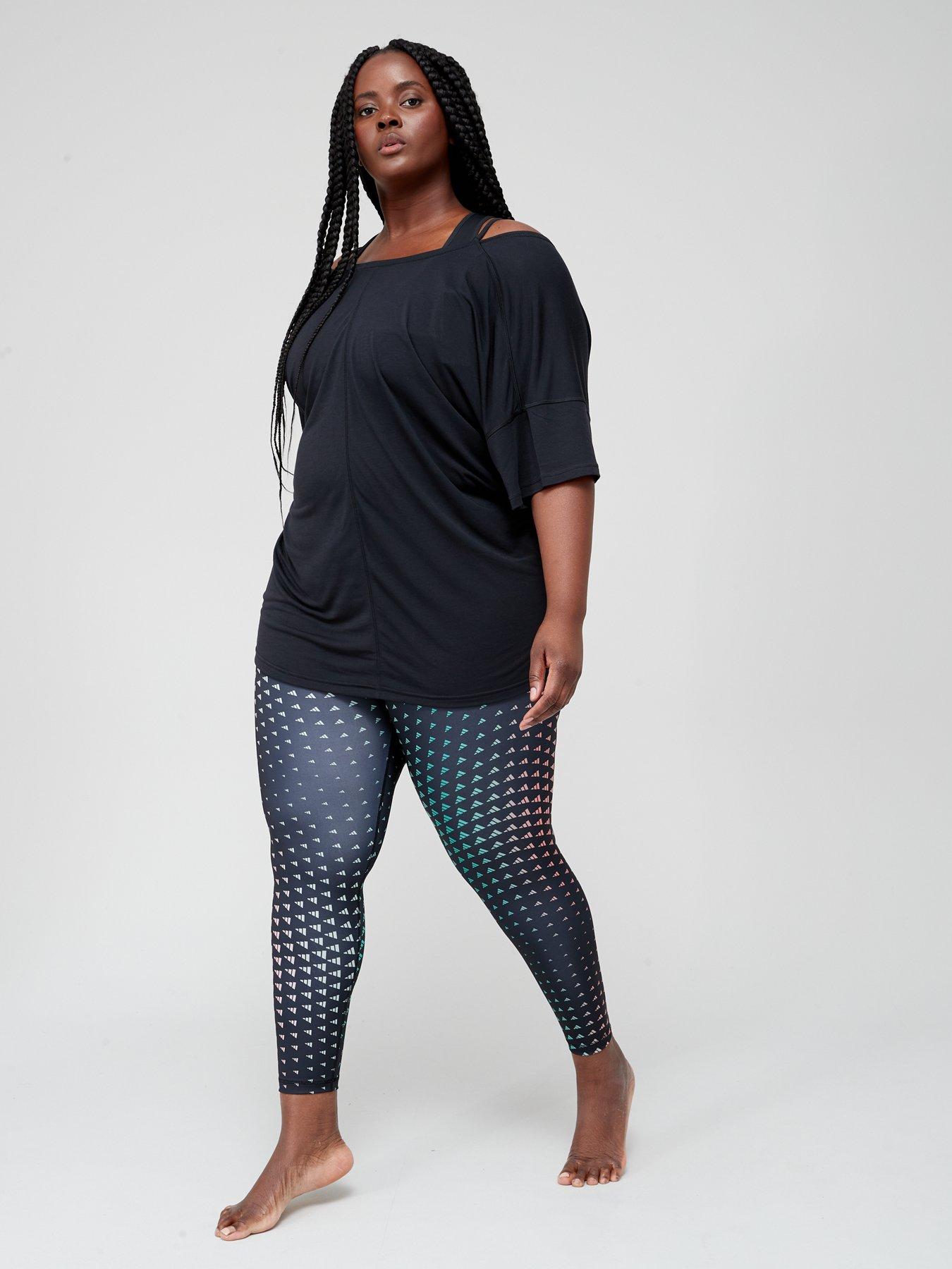 adidas Women's Yoga T-Shirt - Plus Size - Black