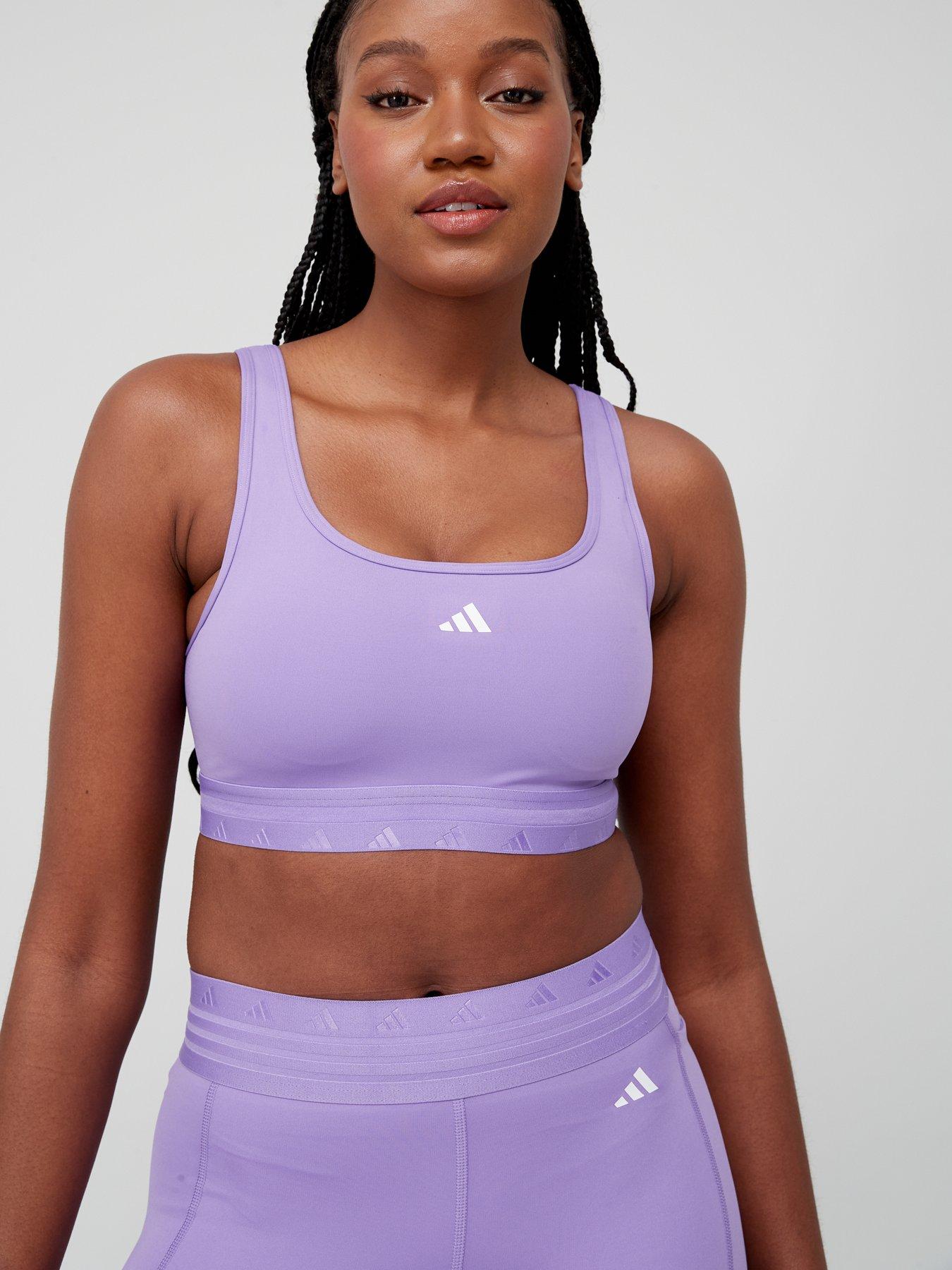 Lilac Seamless Contrast Side Sports Bra