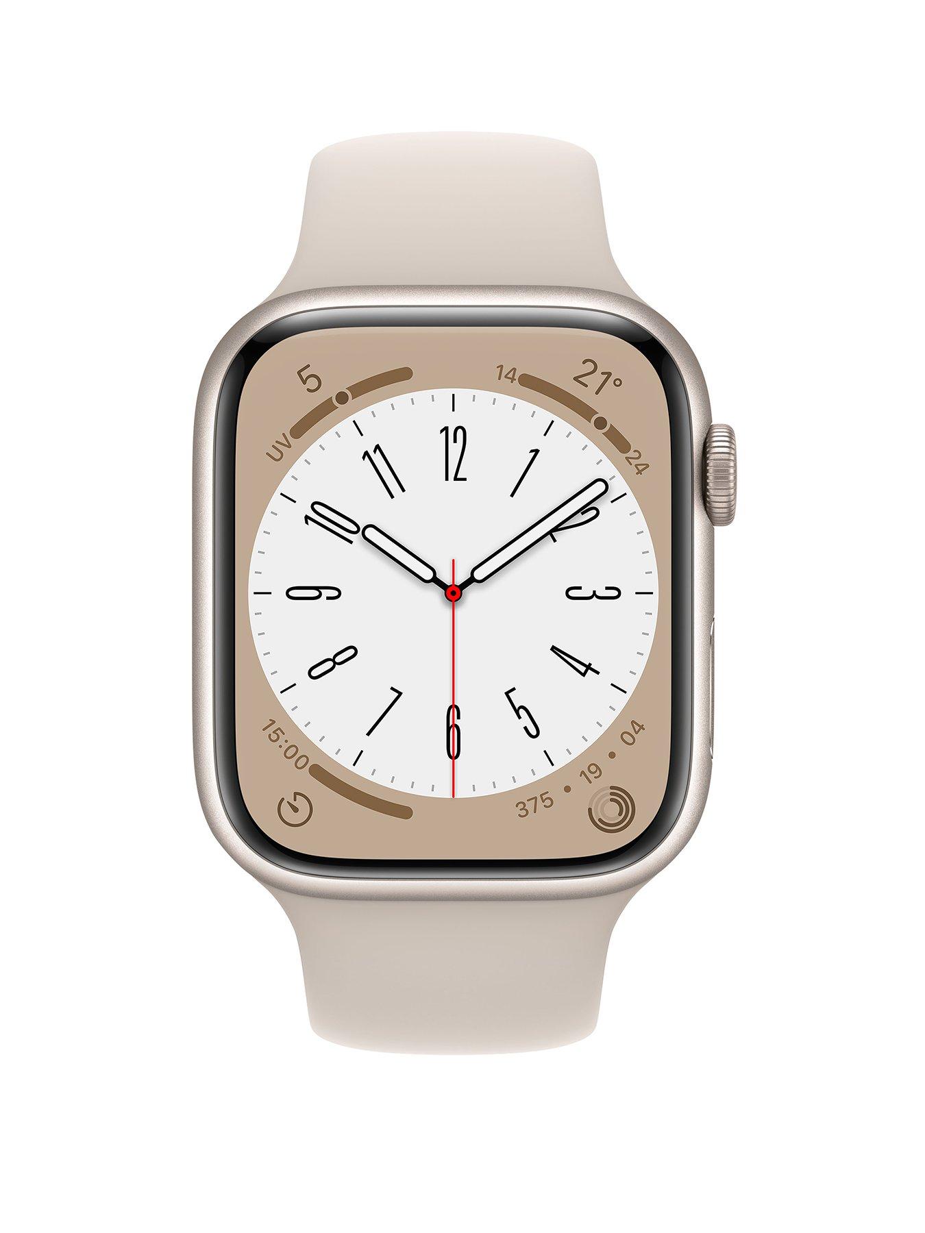 Apple Watch Series 8 (GPS), 45mm Starlight Aluminium Case with ...