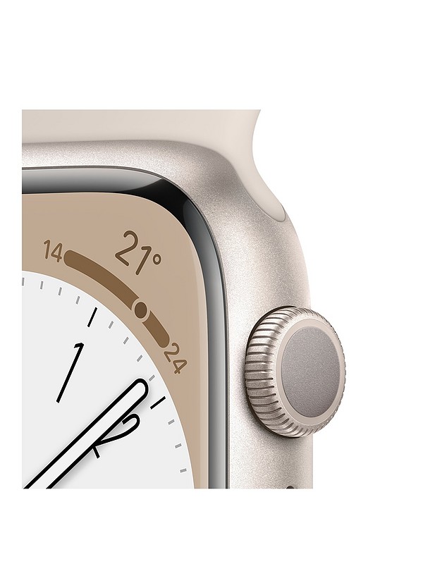 Apple Watch Series 8 (GPS), 41mm Starlight Aluminium Case with
