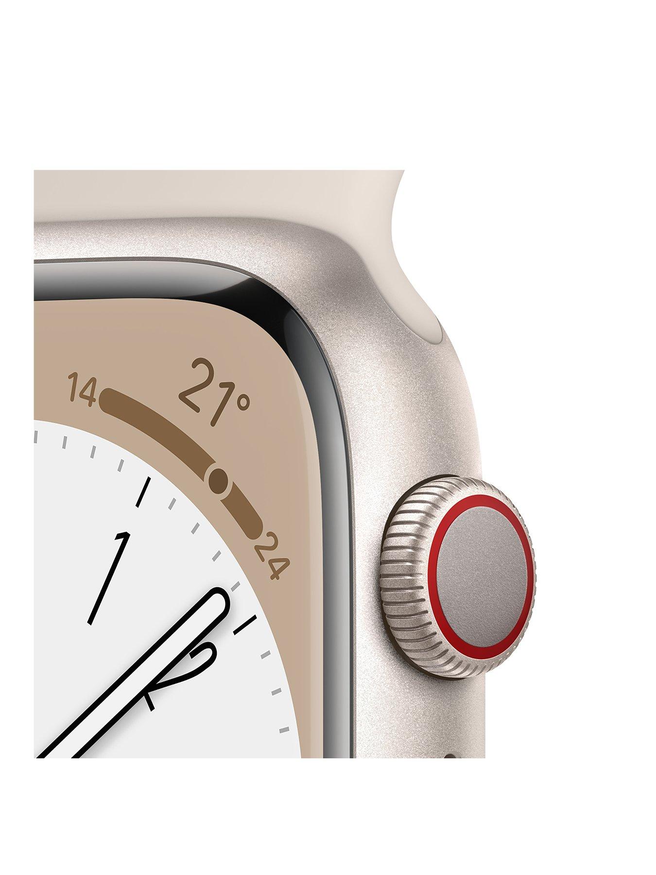 Apple Watch Series 8 (GPS + Cellular), 41mm Starlight Aluminium