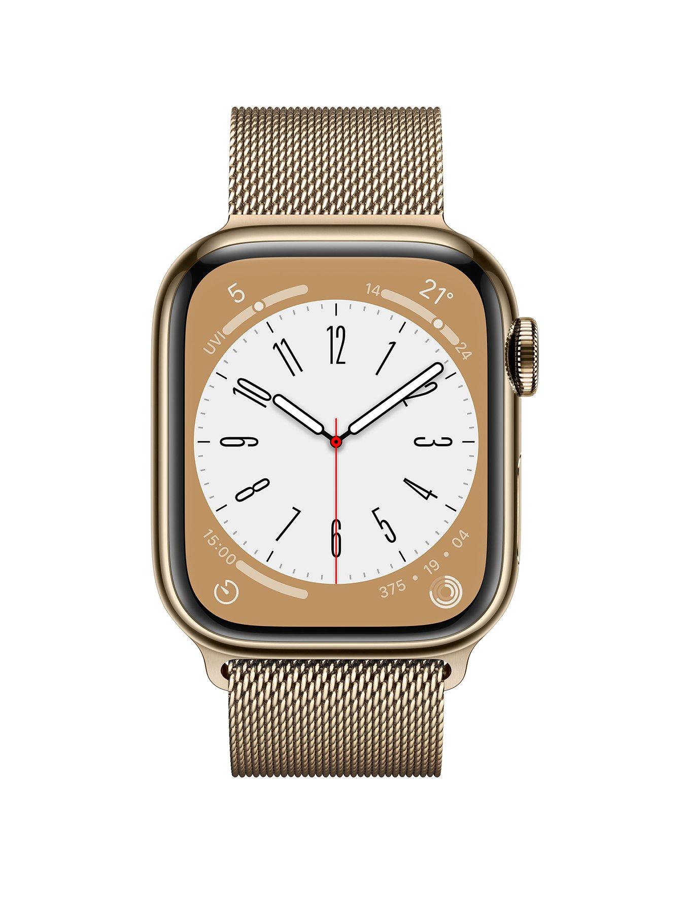 Apple watch gold stainless steel cheap case with gold milanese loop