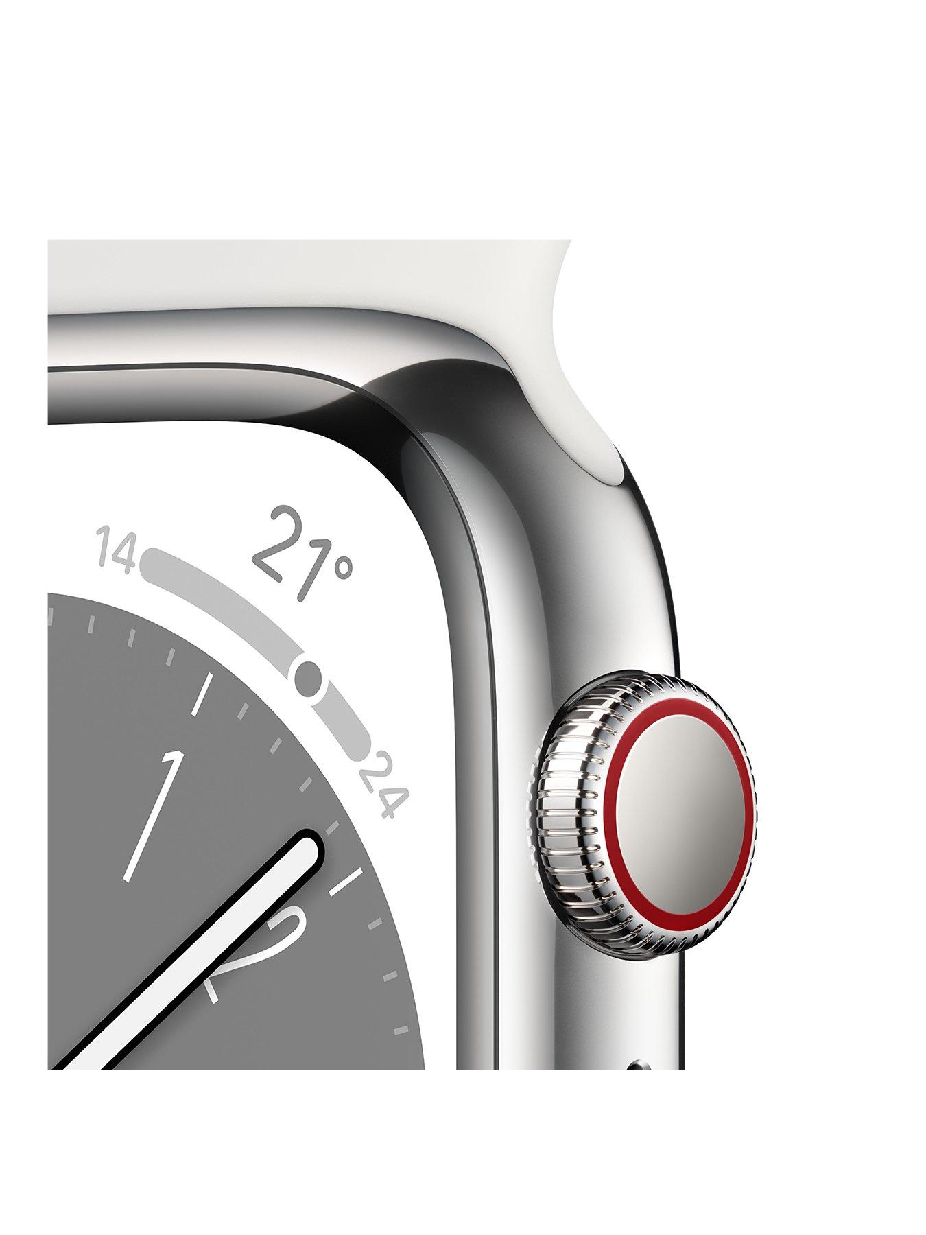 Stainless steel case with white 2024 sport band