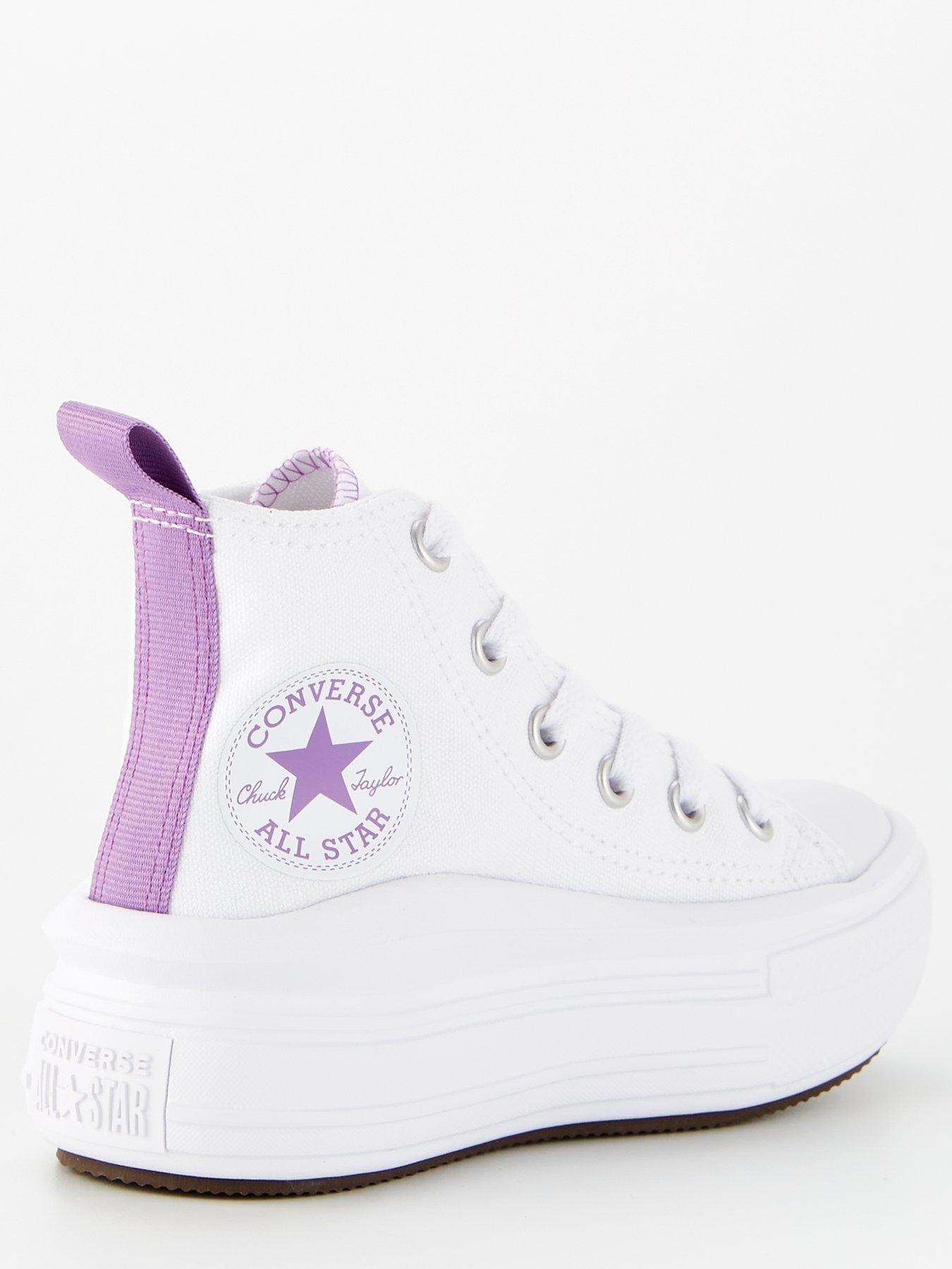 Taylor All Move Platform Hi Top Children's Trainers - White/Purple | very.co.uk