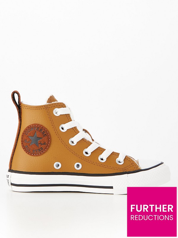 Converse Kid's Converse Chuck Taylor All Star Lined Leather High Top - Brown  