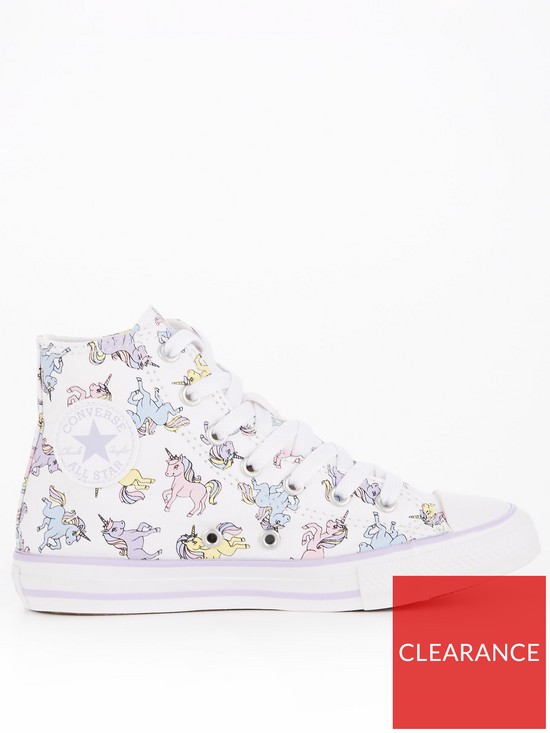 front image of converse-chuck-taylor-all-star-unicorns-childrens-girls-hi-top-trainerss-whitemulti