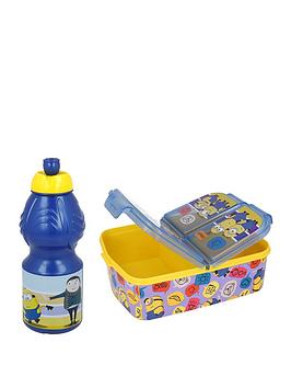Product photograph of Minions Lunch Box Amp Water Bottle from very.co.uk
