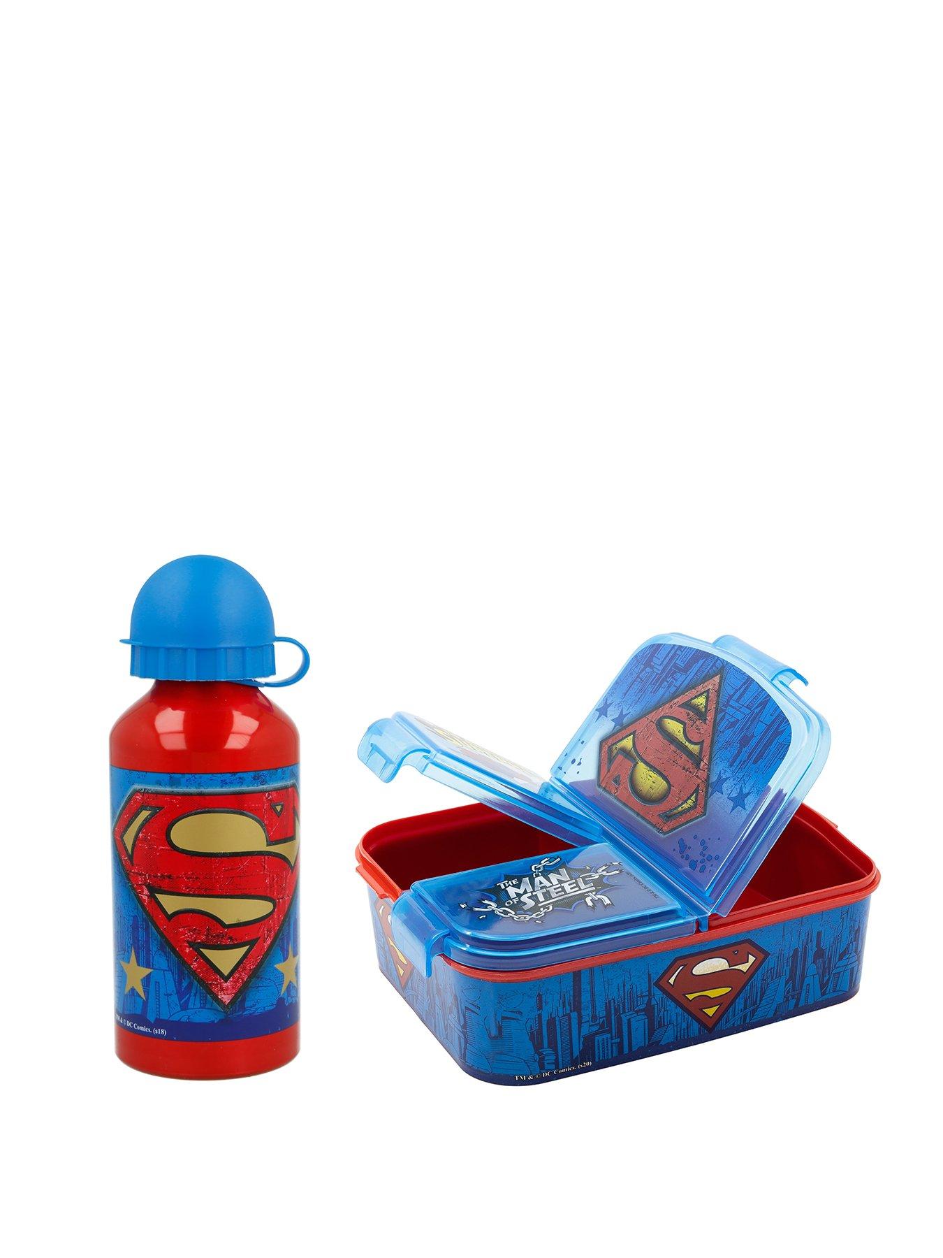 Product photograph of Marvel Super Man Lunch Box Water Bottle from very.co.uk