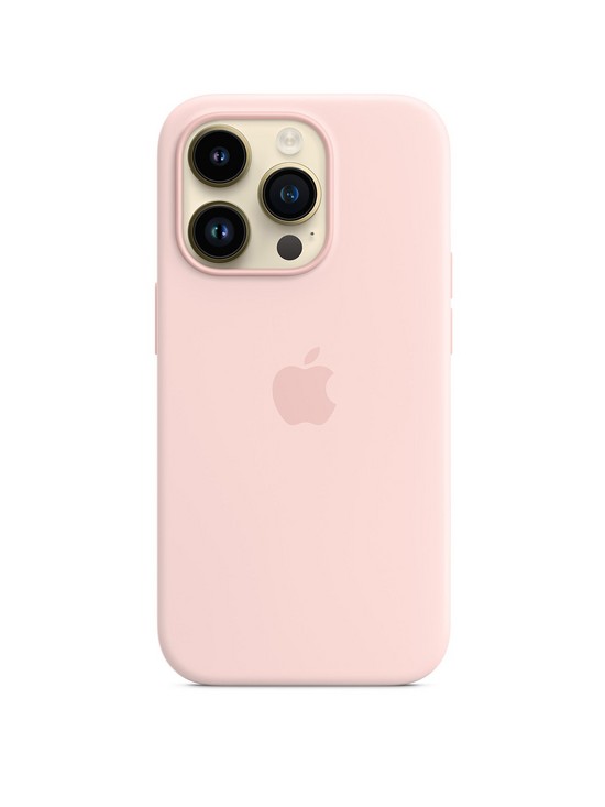 stillFront image of apple-iphone-14-pro-silicone-case-with-magsafe-chalk-pink