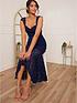  image of chi-chi-london-sweetheart-neckline-lace-midi-dress-in-navy