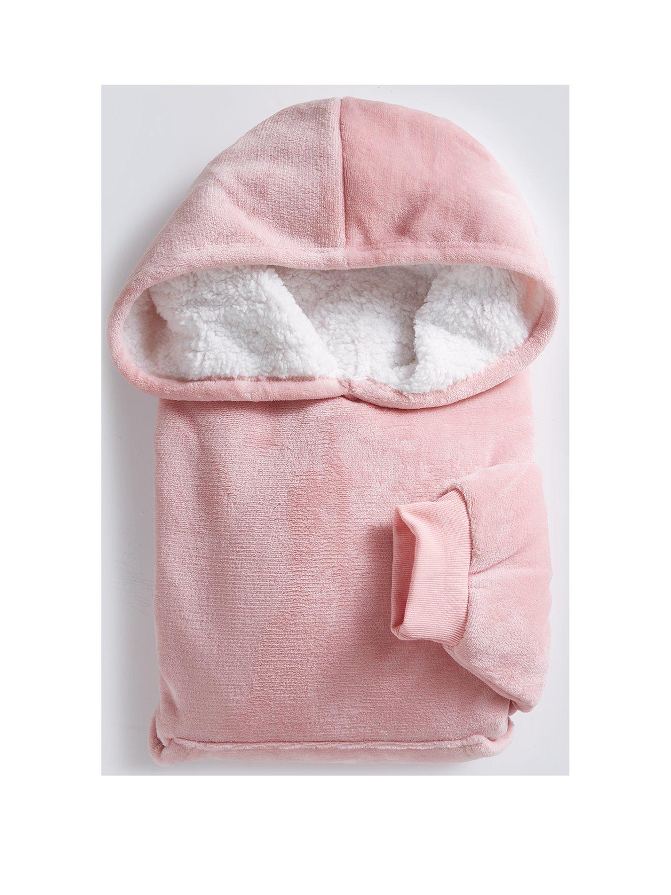 Product photograph of Oversized Fleece Hoodie - Pink from very.co.uk
