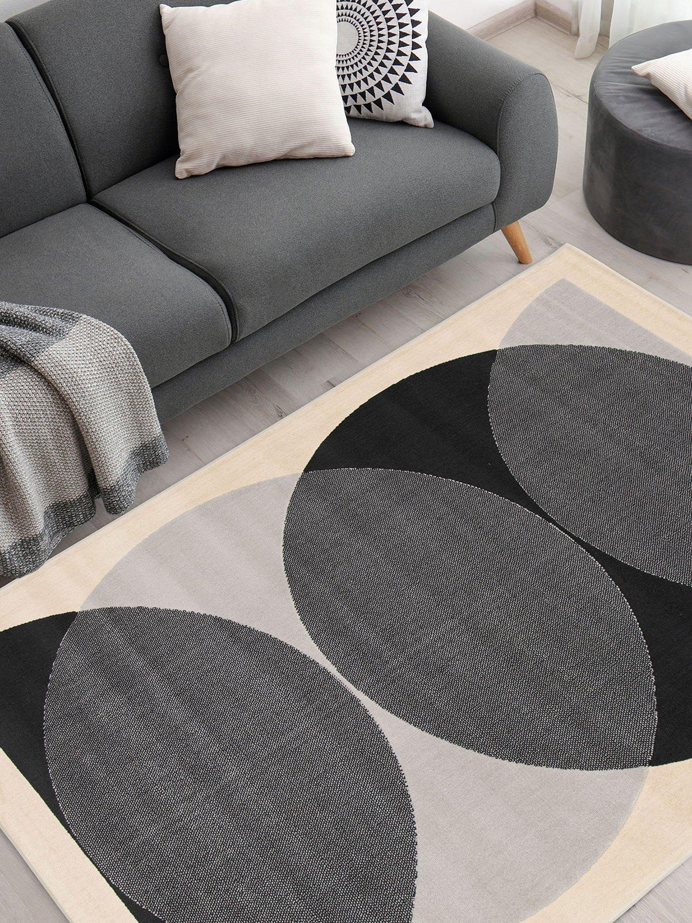 Product photograph of Everyday Creation Carved Semi Circles Rug from very.co.uk