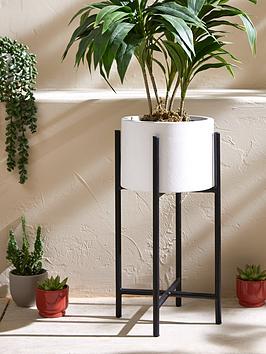 Product photograph of Very Home Tall Ceramic Outdoor Planter On Metal Stand from very.co.uk