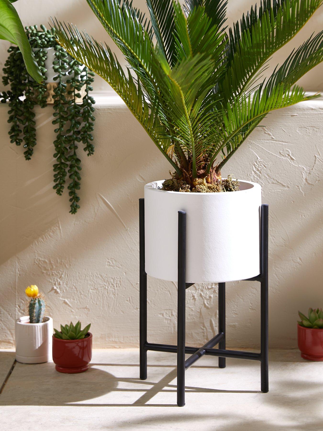 Product photograph of Very Home Medium Planter On Metal Stand from very.co.uk