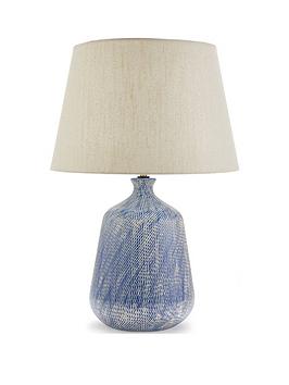 Product photograph of Very Home Modern Riveria Blue Scratch Table Lamp from very.co.uk