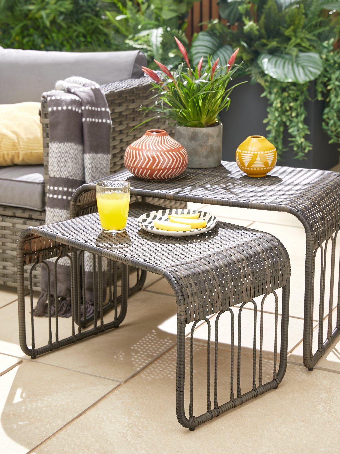 Product photograph of Very Home Coral Bay Nested Garden Table Set from very.co.uk