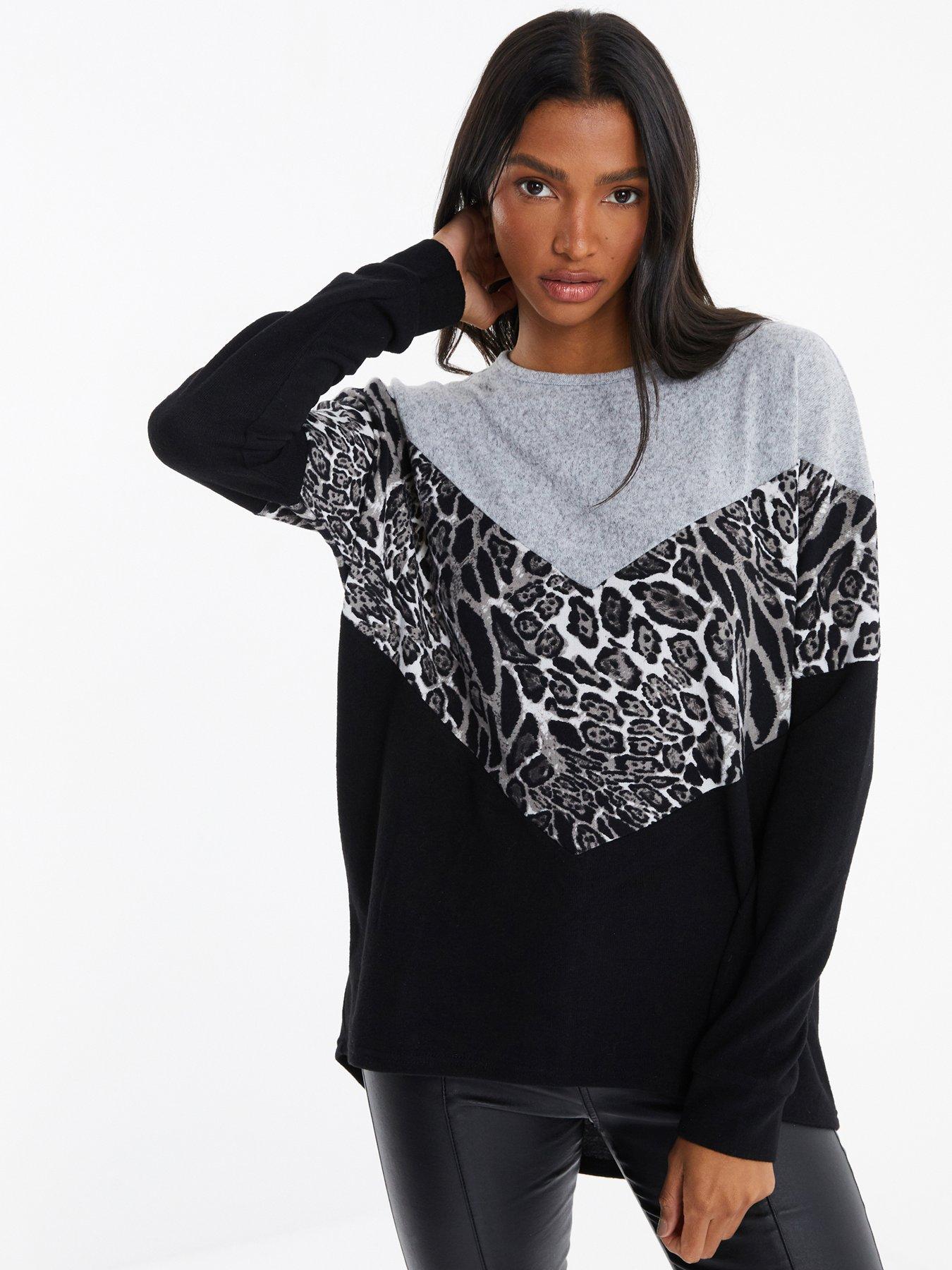 Quiz Animal Print Oversized Jumper Very