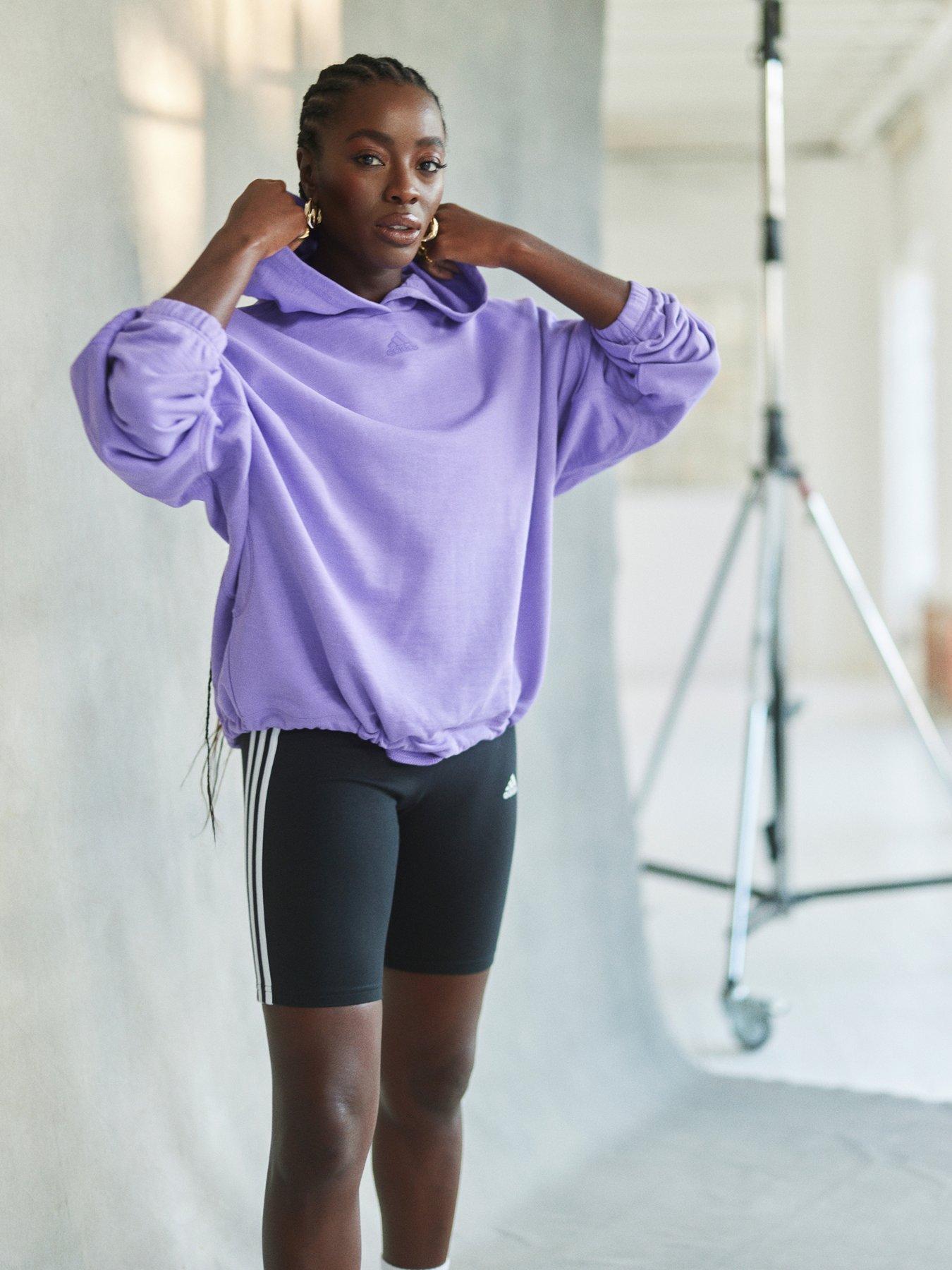 Adidas lilac hot sale cropped hoodie