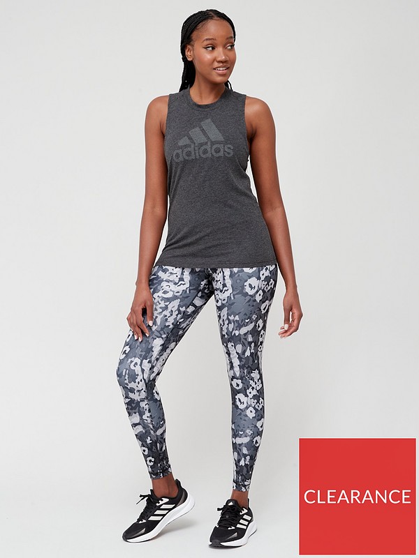 adidas Women's Train Essentials All Over Print Leggings - Grey