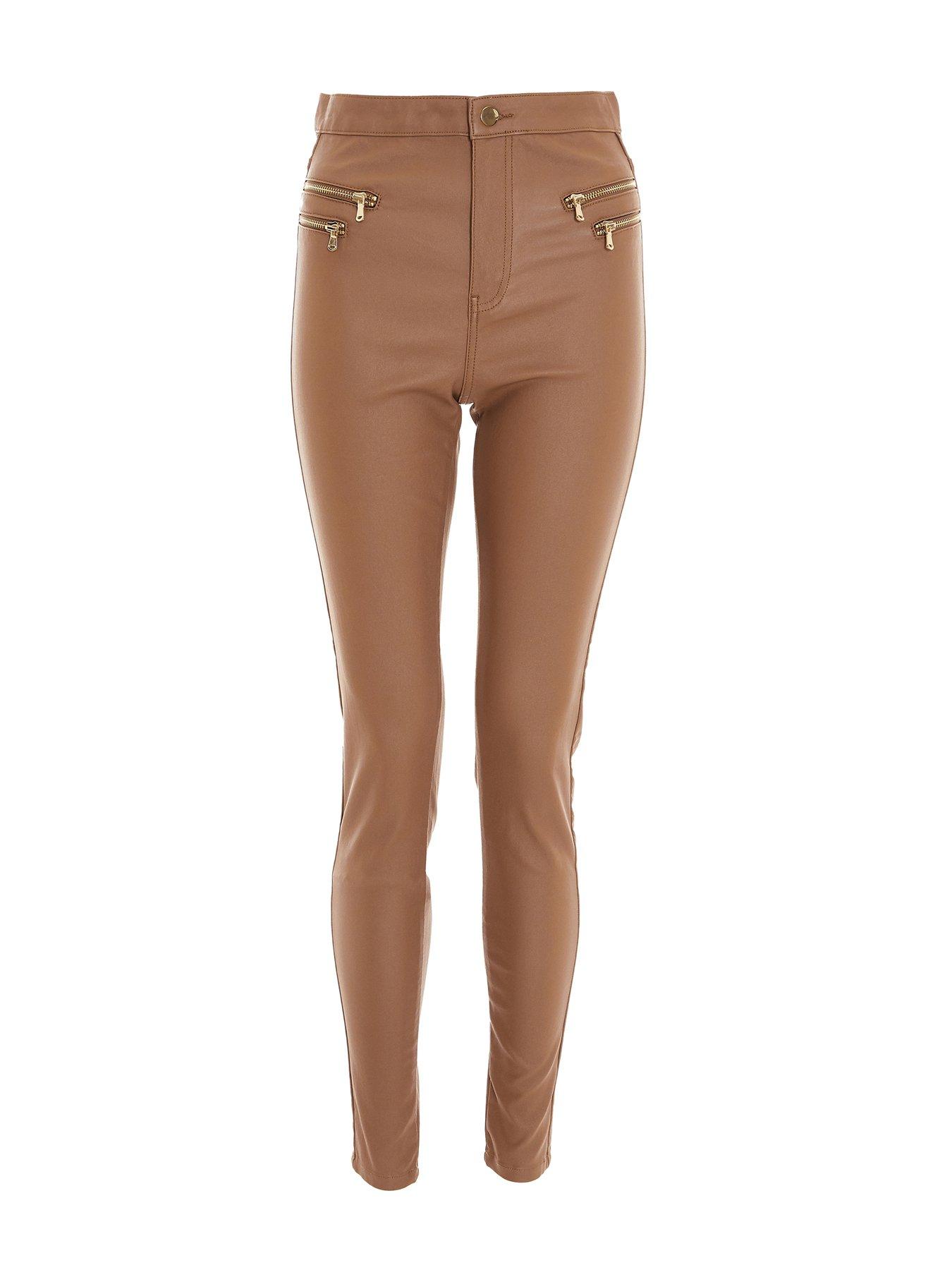 Quiz Faux Leather Skinny Trousers | Very.co.uk