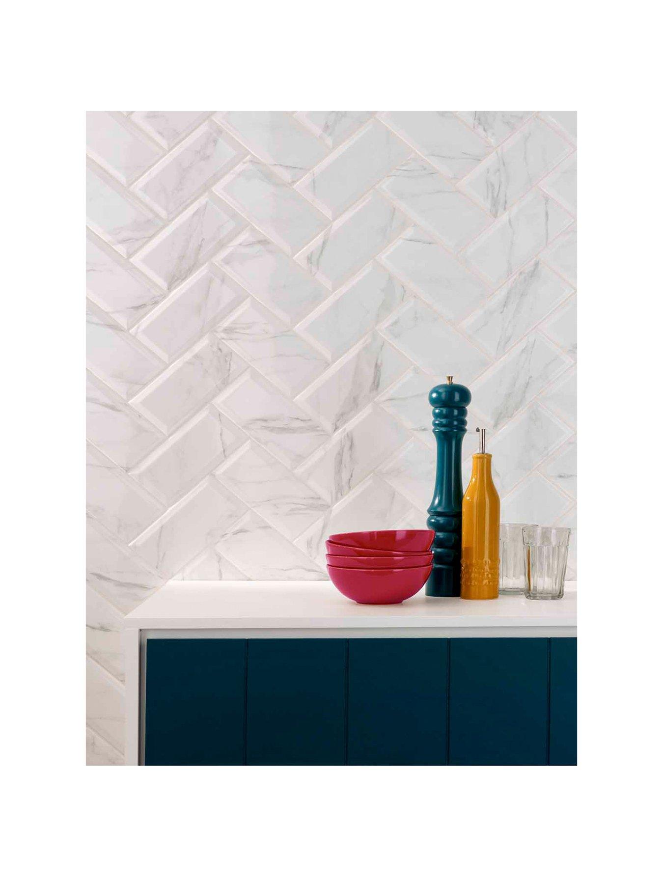 Product photograph of Topps Tiles Metro Carrara 20cm X 10cm Box Of 50 Tiles from very.co.uk