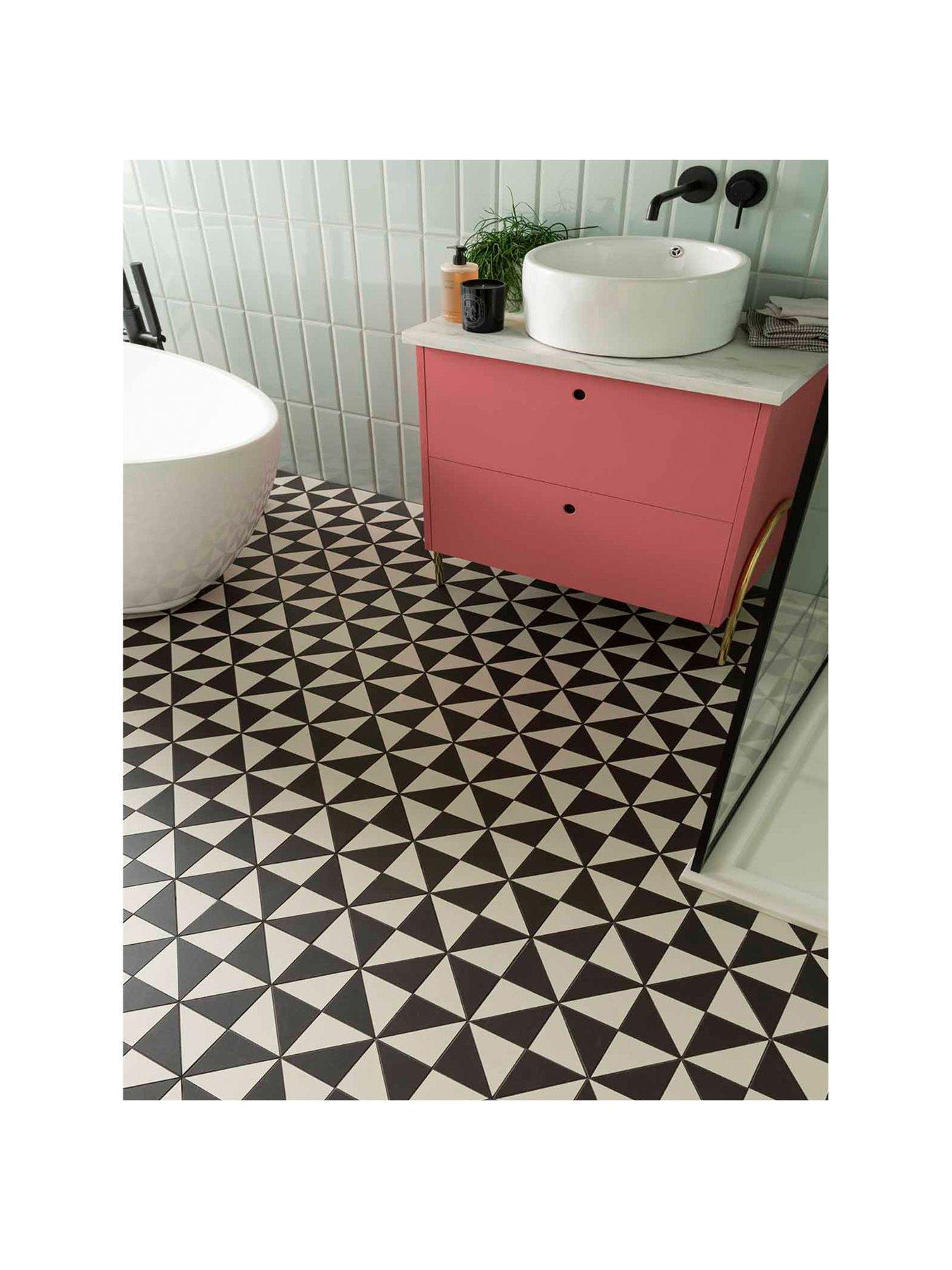 Topps Tiles Darlington Black & White 38cm x 38cm (Box of 7 Tiles