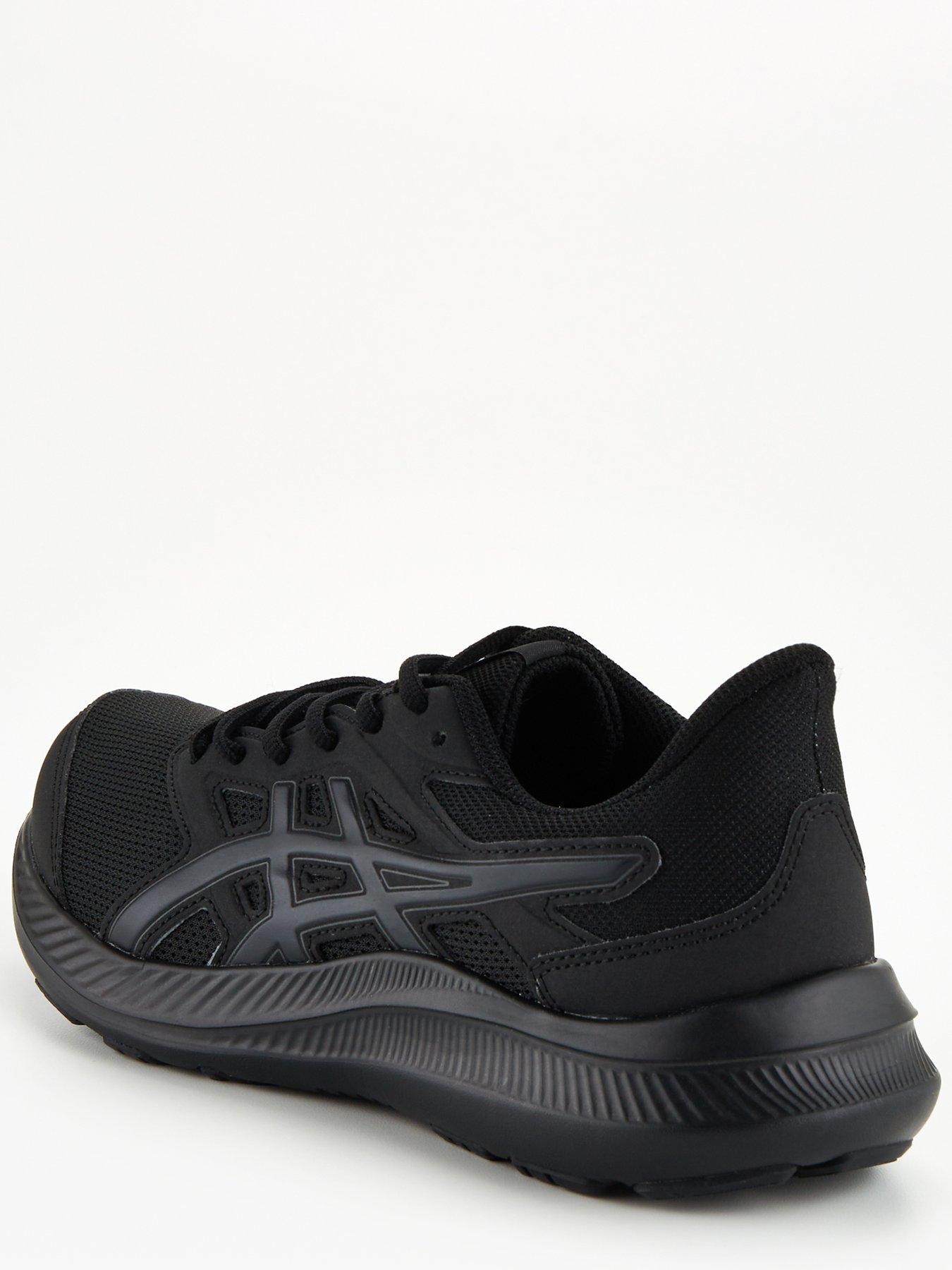 Asics black running trainers sale