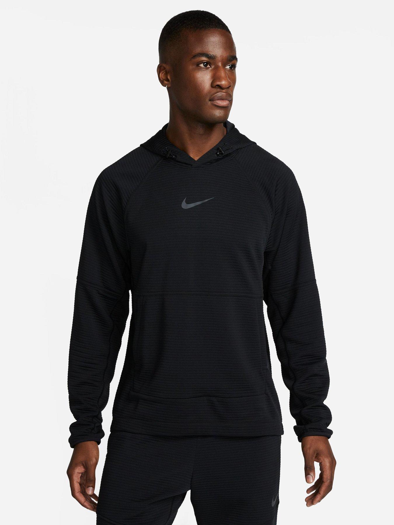 nike swoosh logo hoodie in black