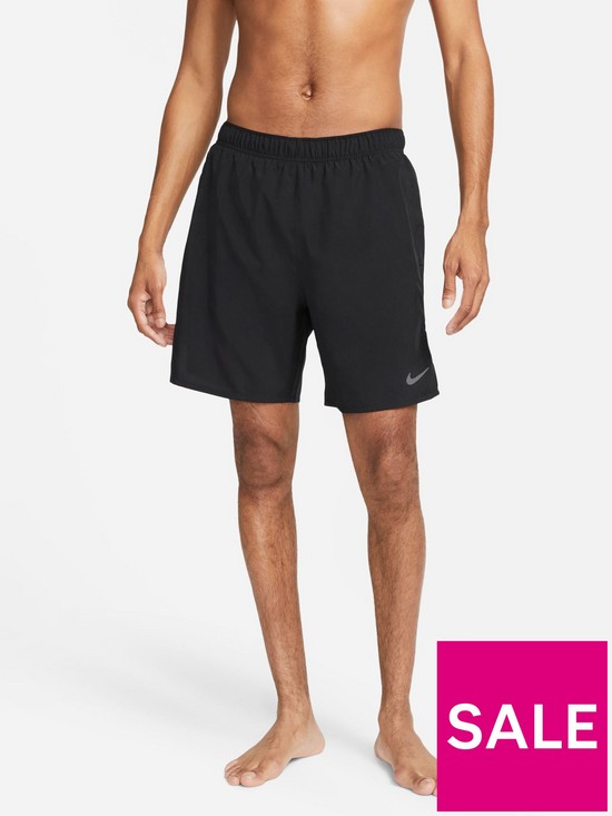 front image of nike-run-challenger-dri-fitnbsp2-in-1-shorts-black