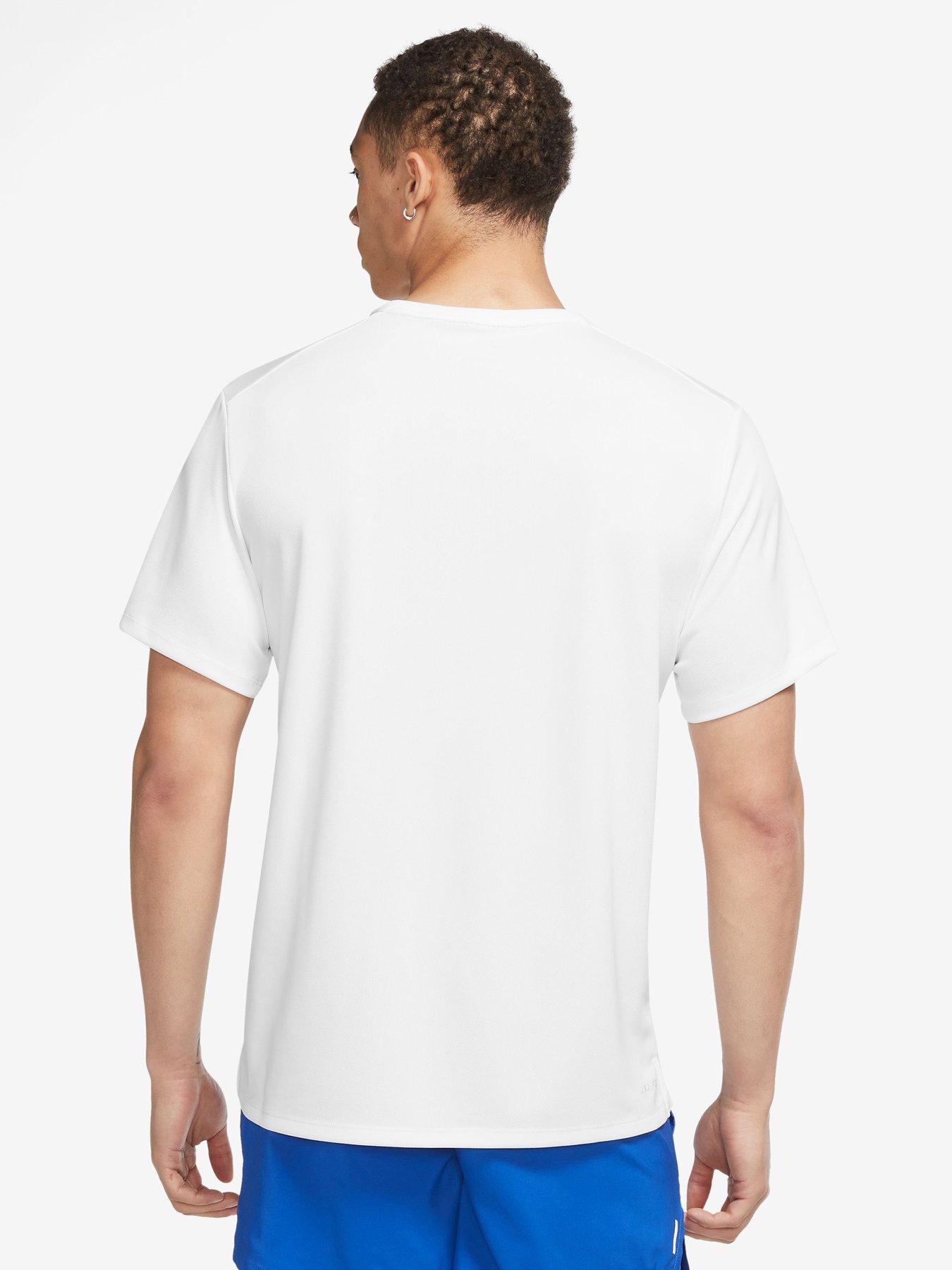 Nike Run Miler T-Shirt- White | very.co.uk