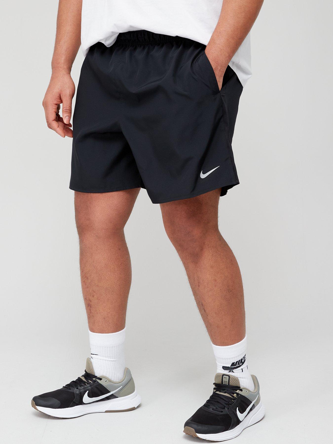 black and white nike running shorts