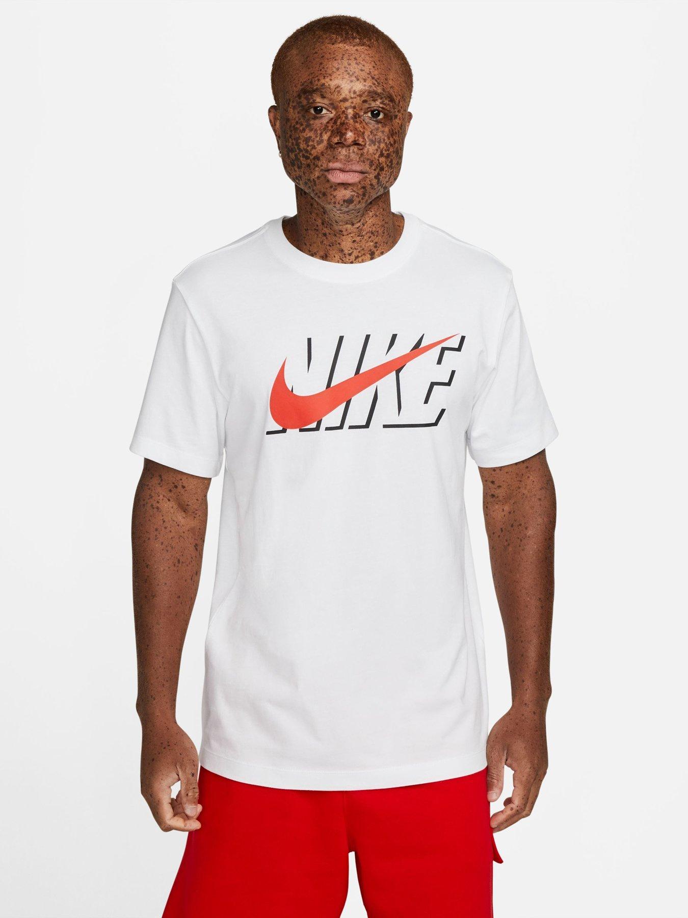 Nike NSW Swoosh Block Logo T-Shirt - White/Black