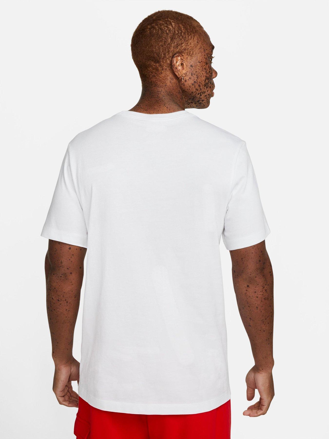 Nike NSW Swoosh Block Logo T-Shirt - White/Black | very.co.uk