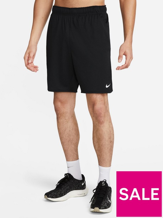 front image of nike-train-totality-7-inch-unlined-knit-shorts-black