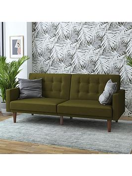 Product photograph of Dorel Home Wimberly Linen Futon In Green from very.co.uk