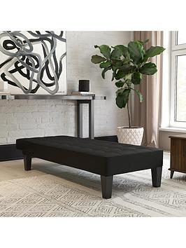 Product photograph of Queer Eye Qe Adalynn Faux Leather Chaise Lounger - Black from very.co.uk