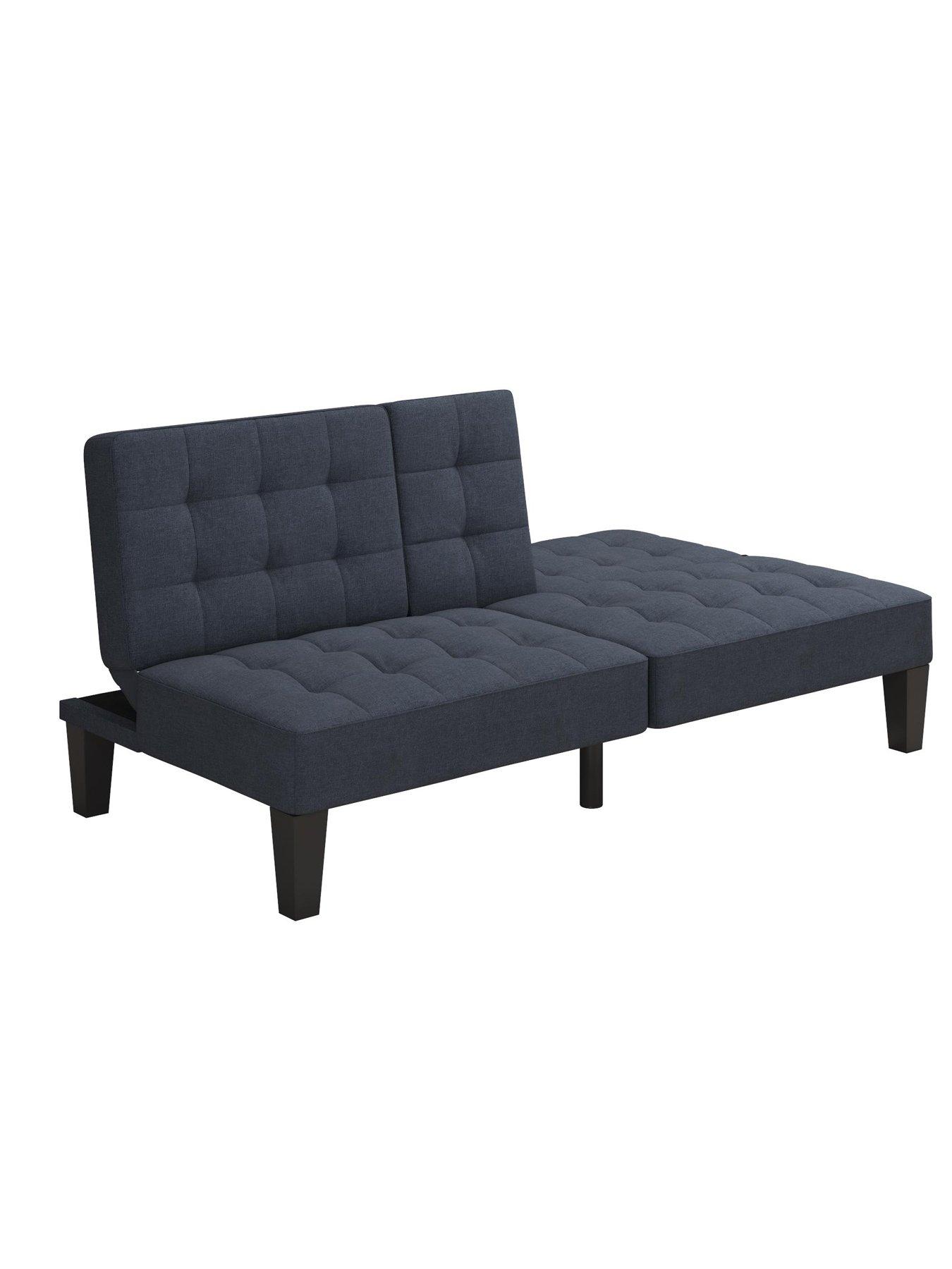 Adalynn Convertible Linen Futon Blue