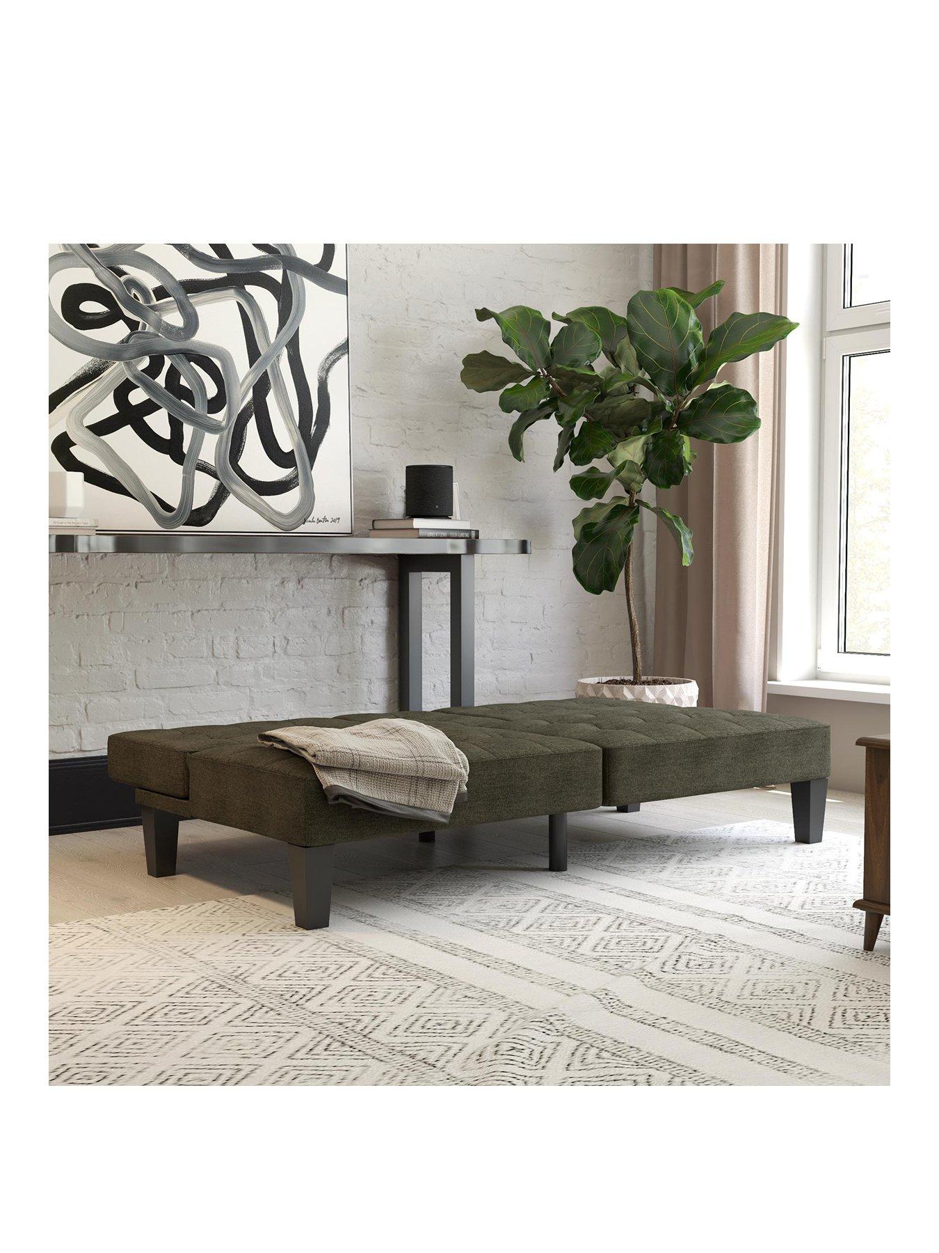 Image 3 of 6 of Dorel Home Adalynn Linen Sofa Bed Futon - Grey