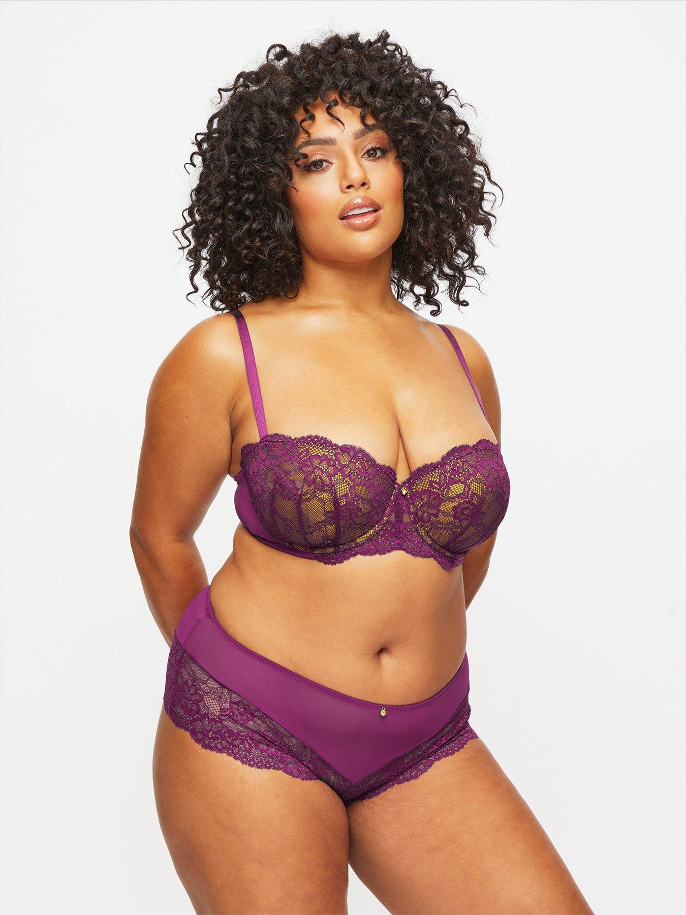 Ann Summers Sexy Lace Planet Balcony Bra - Bright Purple - Size 42FF