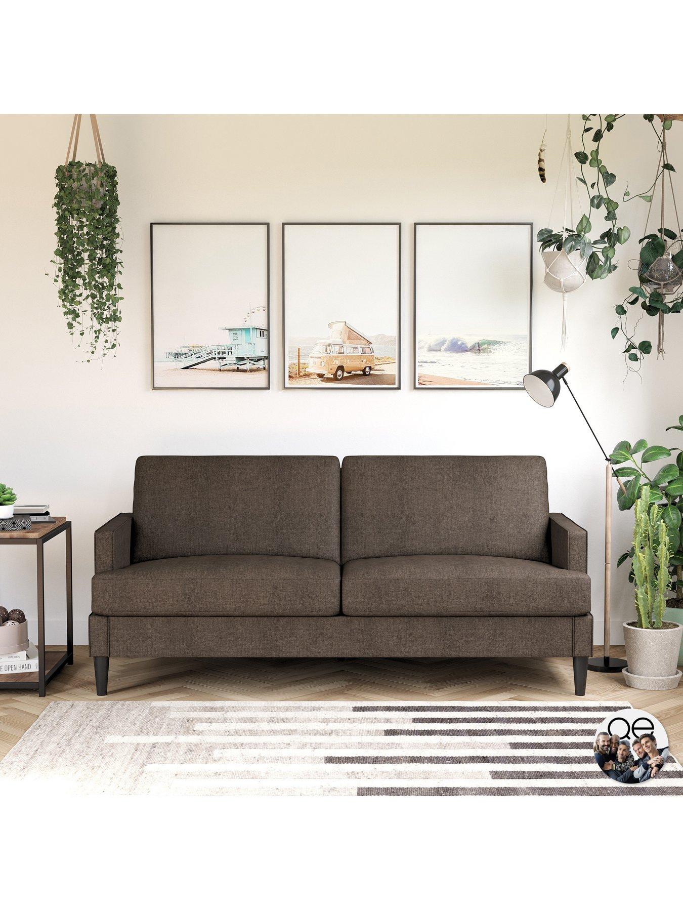 Product photograph of Queer Eye Qe Asher Linen Sofa - Light Grey from very.co.uk