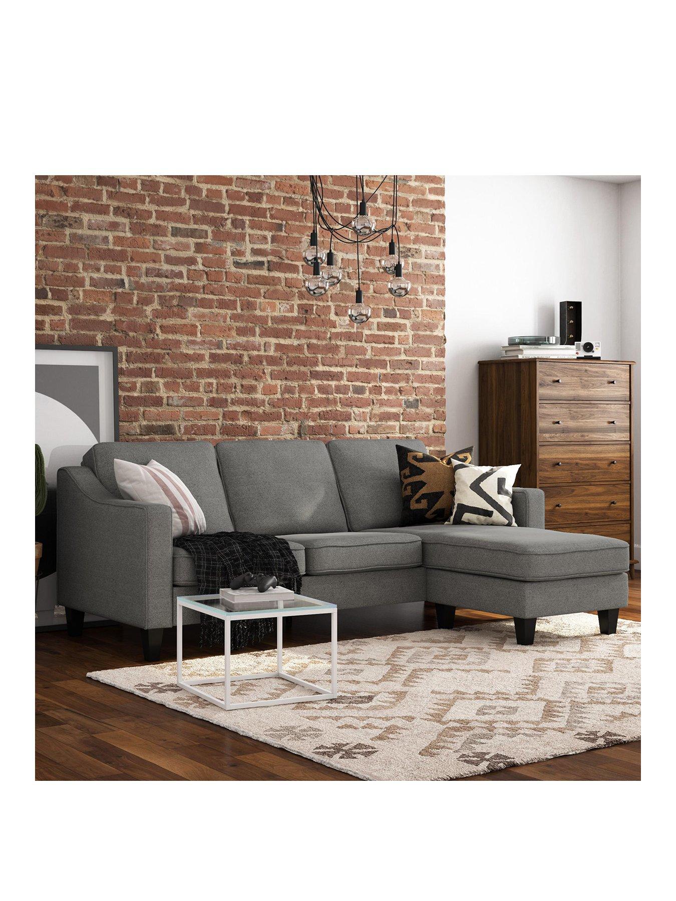 Queer Eye Brighton Sectional Sofa Grey Linen very.co.uk