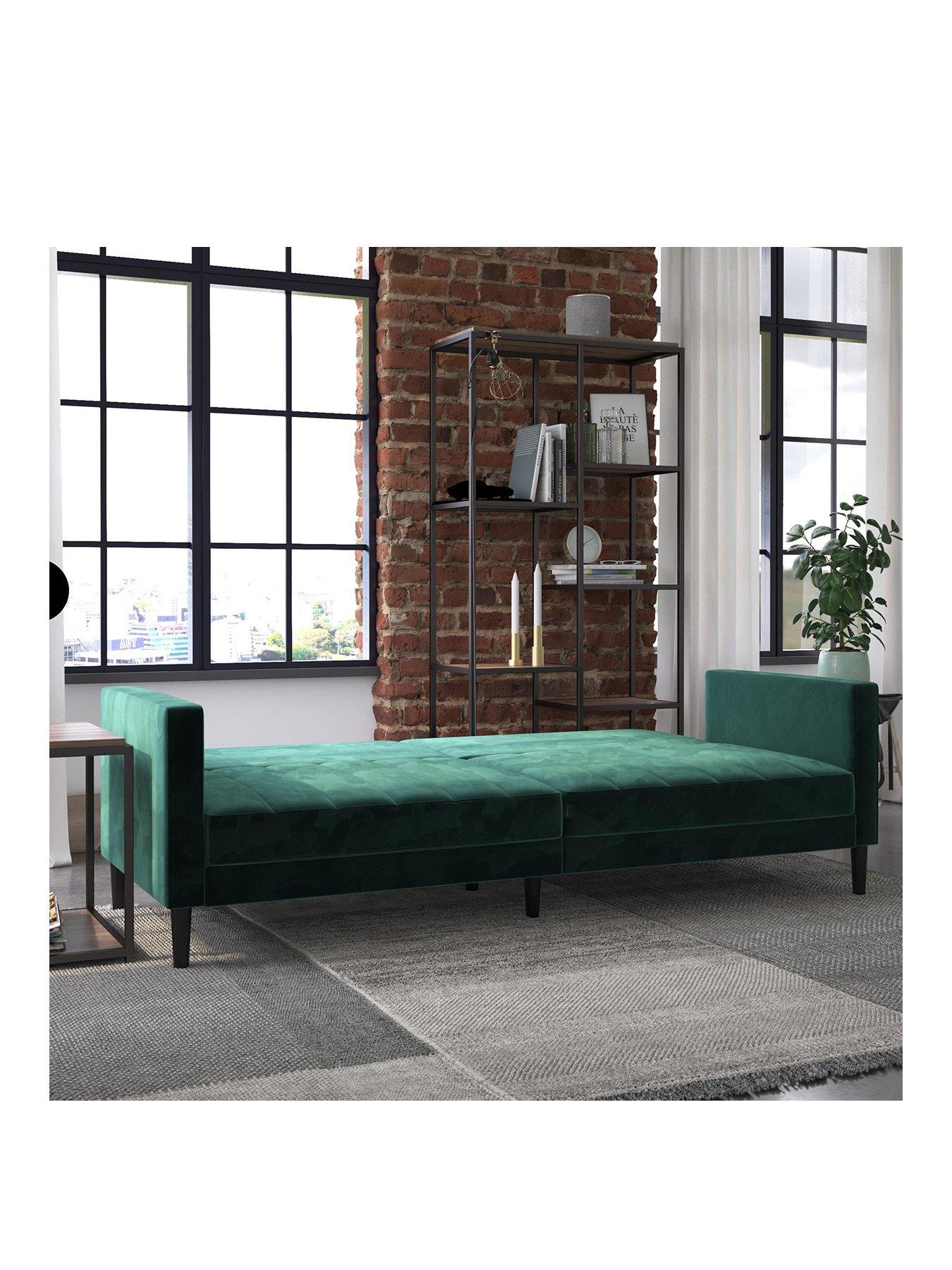 Queer Eye Liam Futon Green Velvet very.co.uk