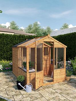Product photograph of Mercia 8 X 6 Traditional Apex Greenhouse Combi Shed - Fsc Reg Certified from very.co.uk